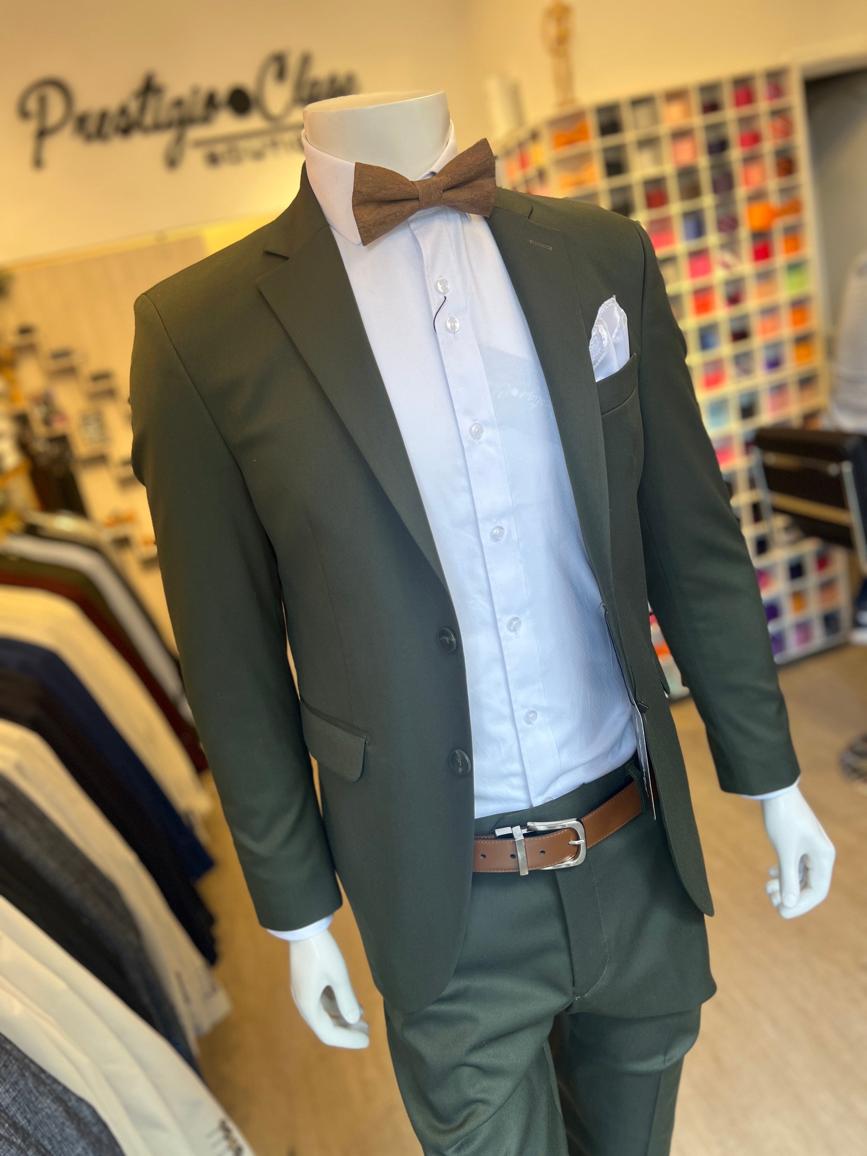 Traje Verde Semi-Slim, Formal Ejecutivo Dos piezas