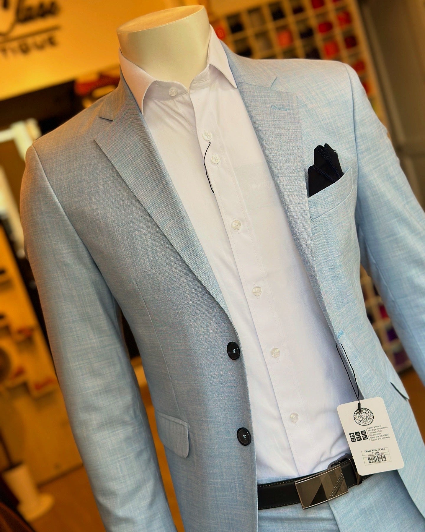 Traje Azul Claro Semi-Slim, Formal Ejecutivo Dos piezas