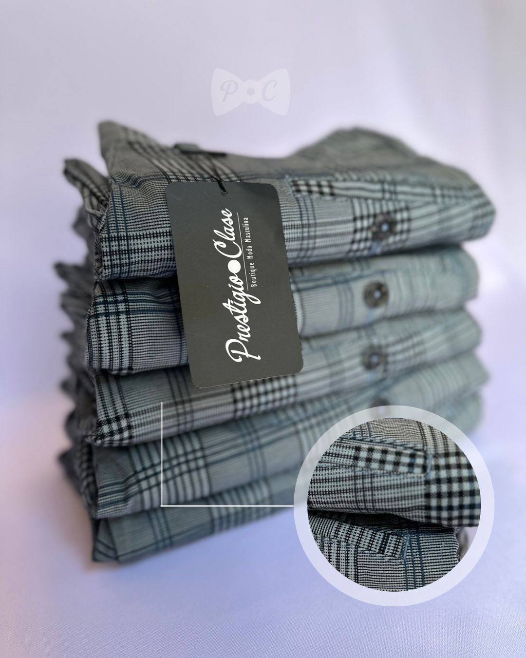 Pantalón Drill Azul a Cuadros