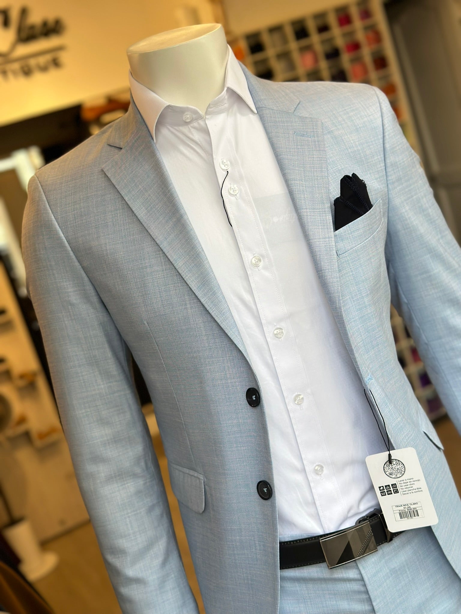 Traje Azul Claro Semi-Slim, Formal Ejecutivo Dos piezas