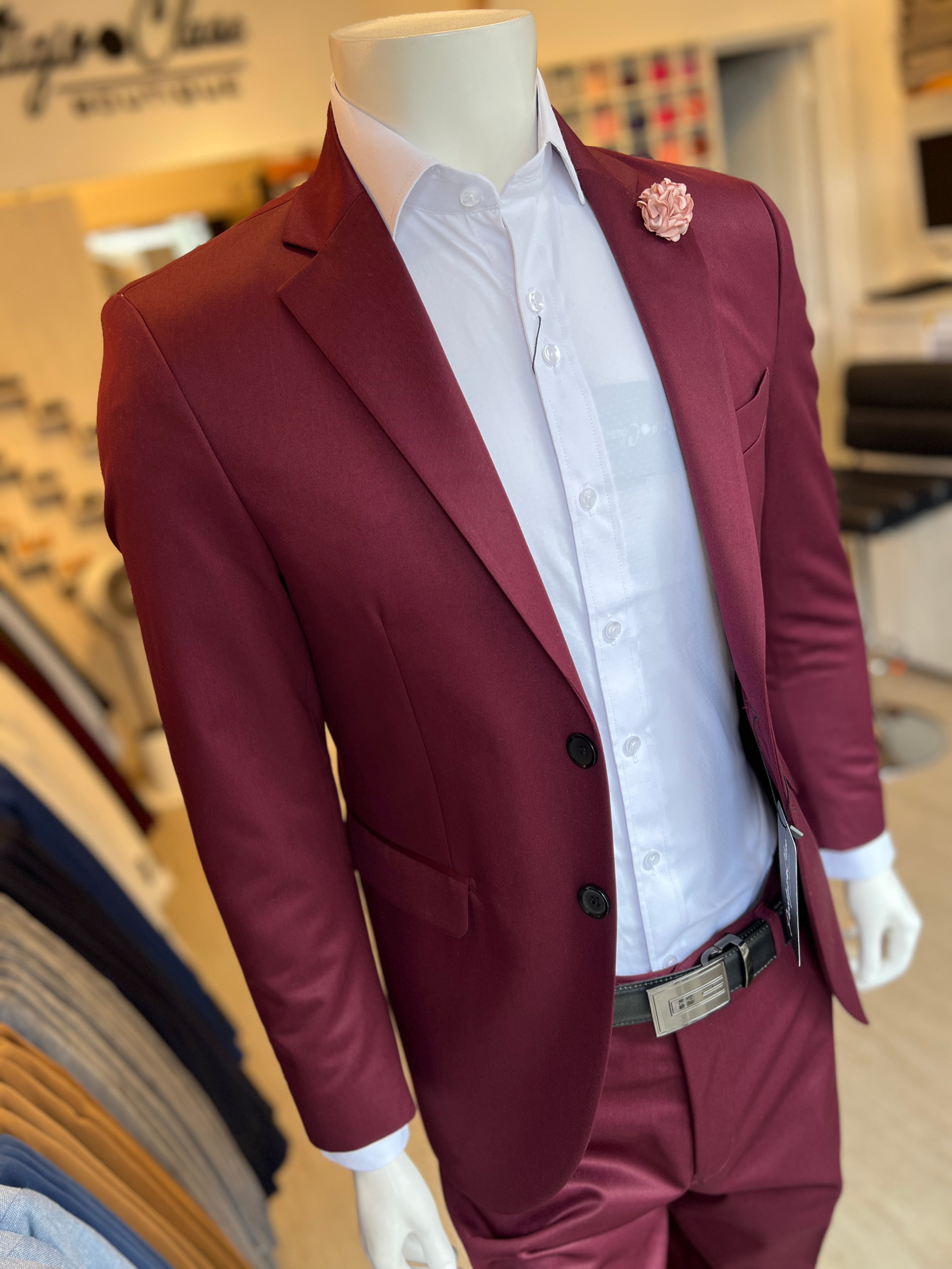 Traje Vinto Tinto Semi-Slim, Formal Ejecutivo Dos piezas (Copia)