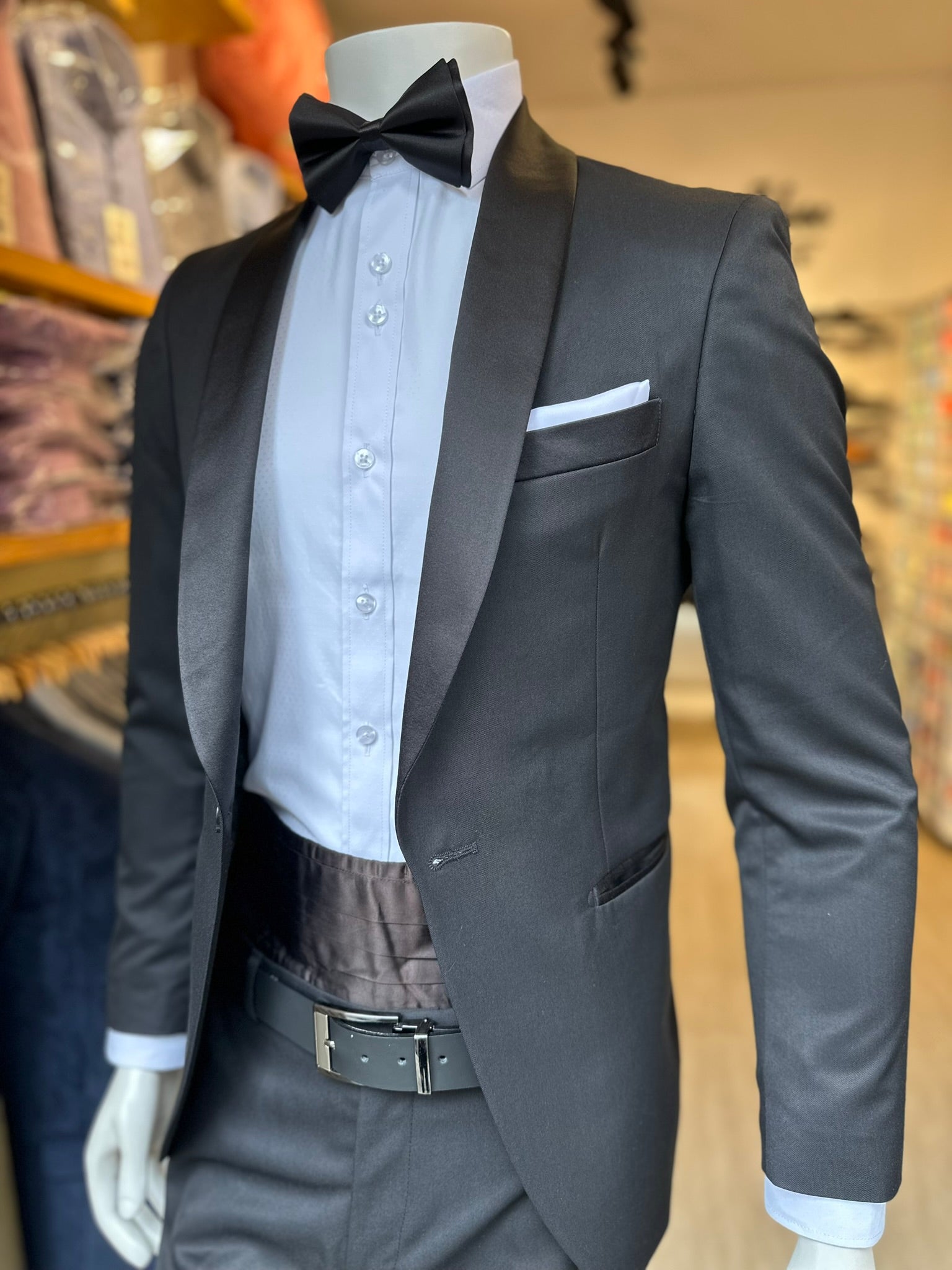 Traje Negro Smoking Semi-Slim, Formal Ejecutivo Dos piezas