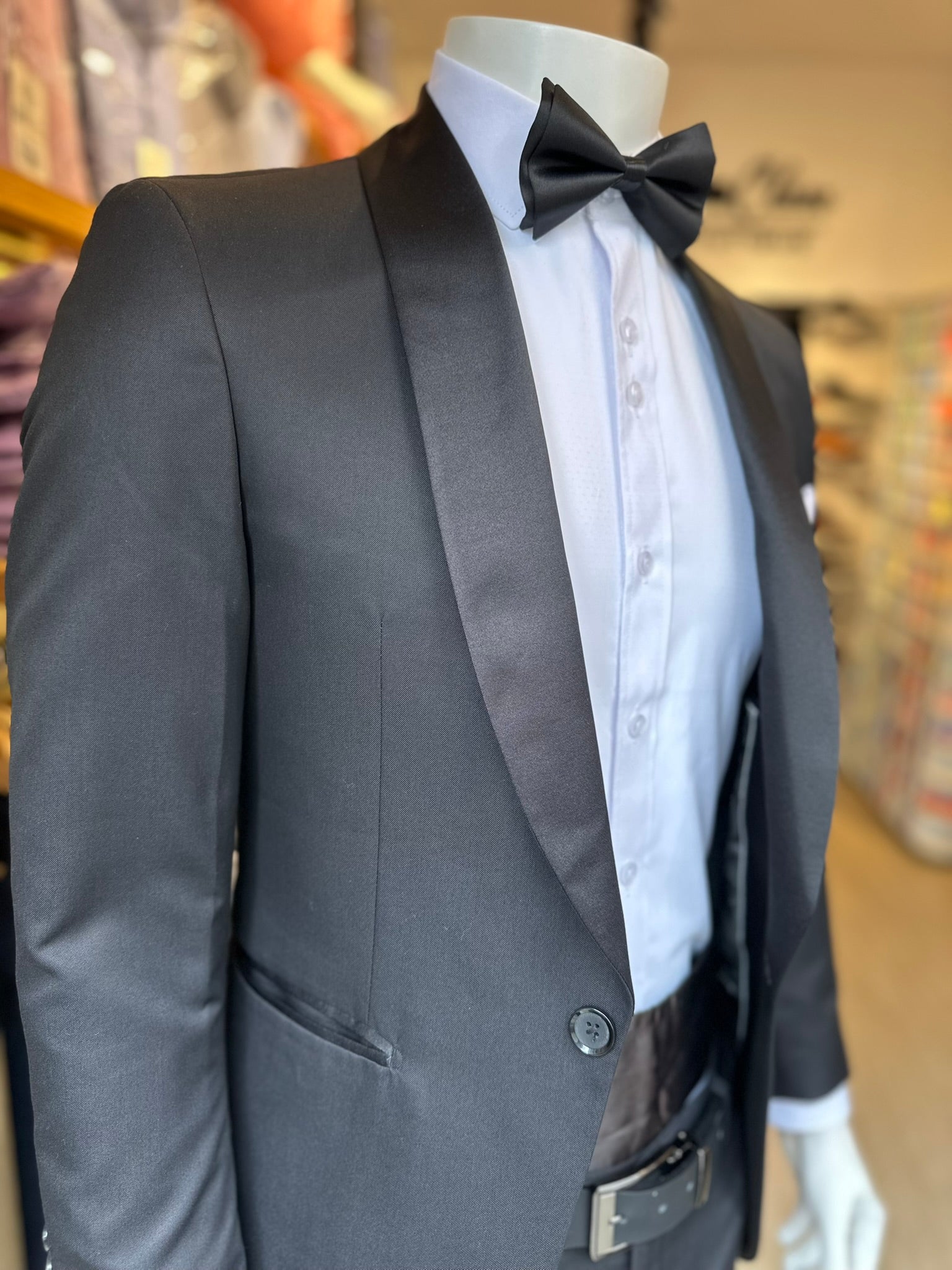 Traje Negro Smoking Semi-Slim, Formal Ejecutivo Dos piezas