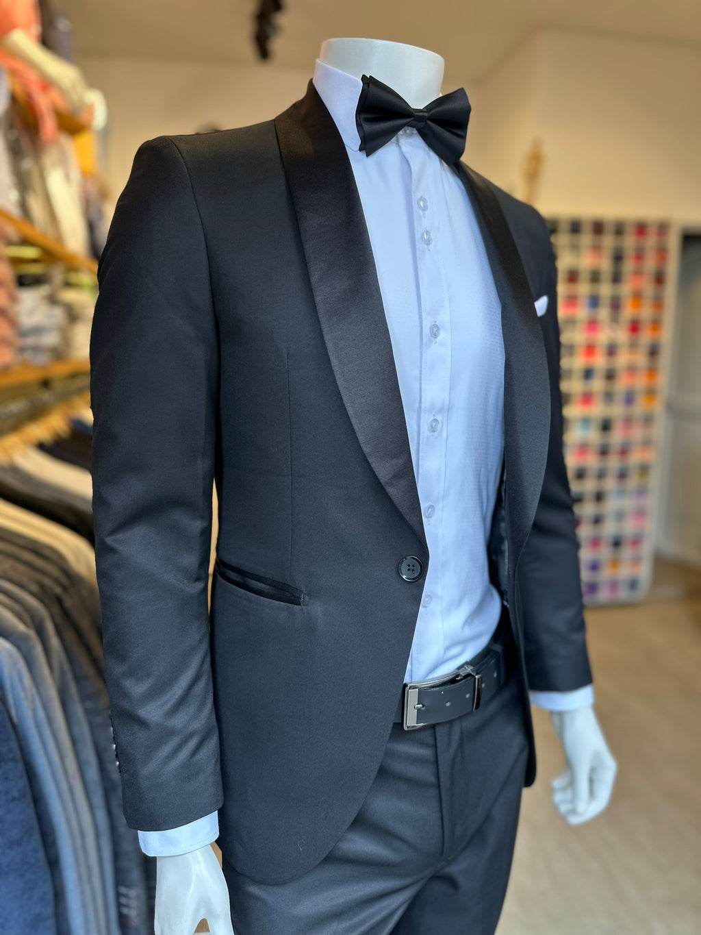Traje Negro Smoking Semi-Slim, Formal Ejecutivo Dos piezas