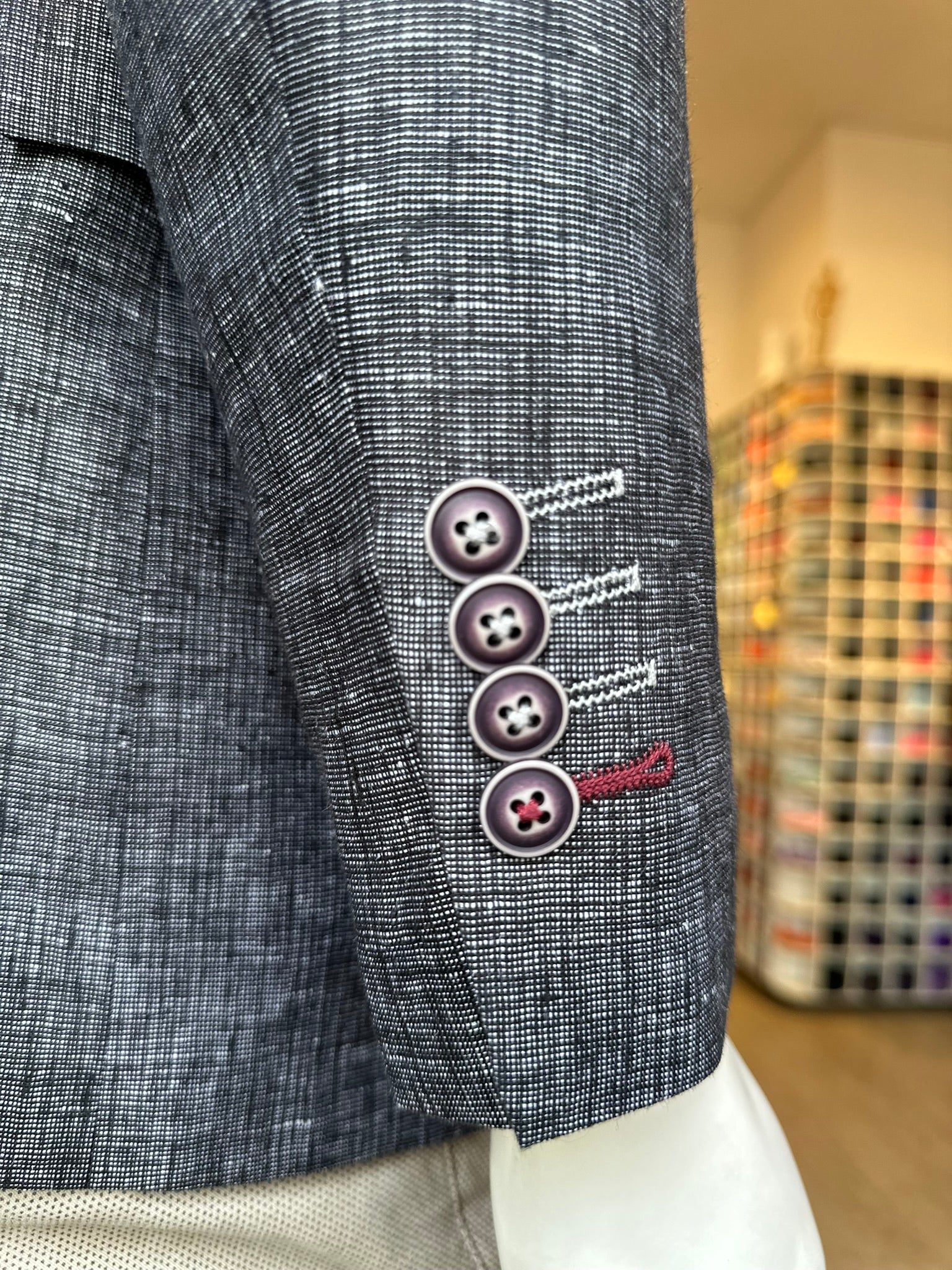 Blazer Azul a Cuadros Semi-Slim