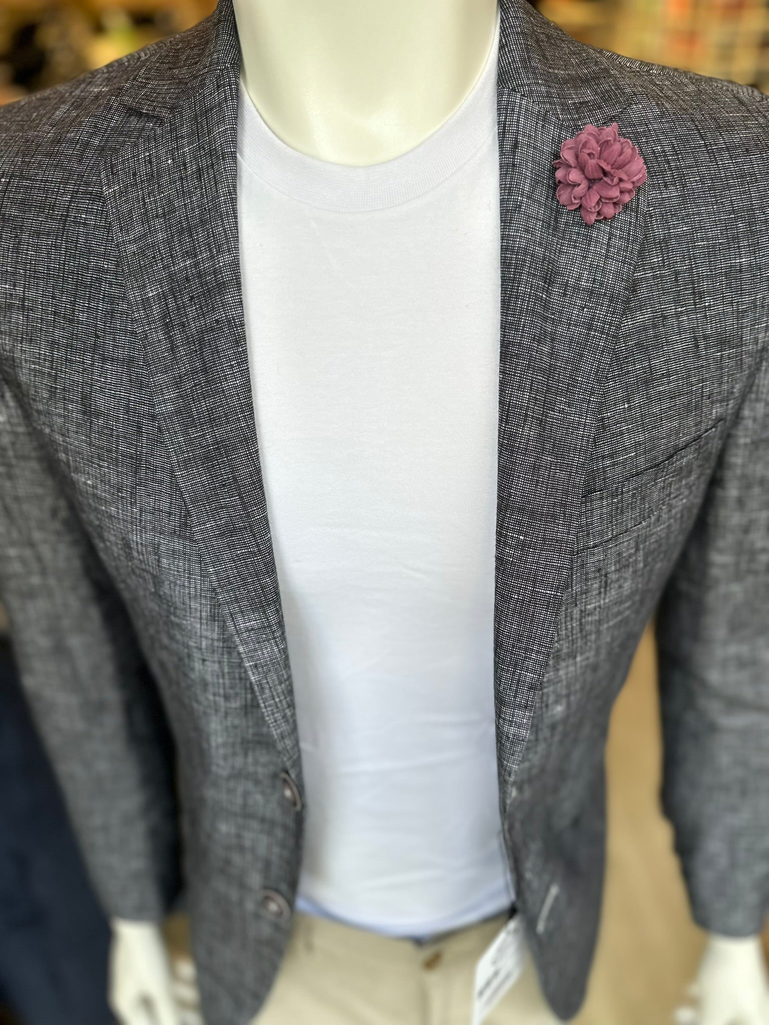 Blazer Azul a Cuadros Semi-Slim