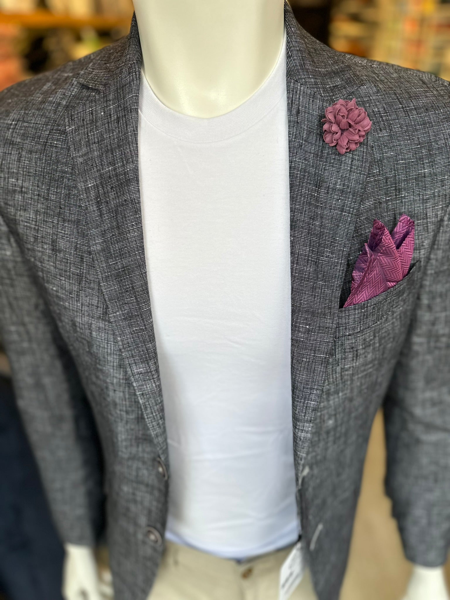 Blazer Azul a Cuadros Semi-Slim