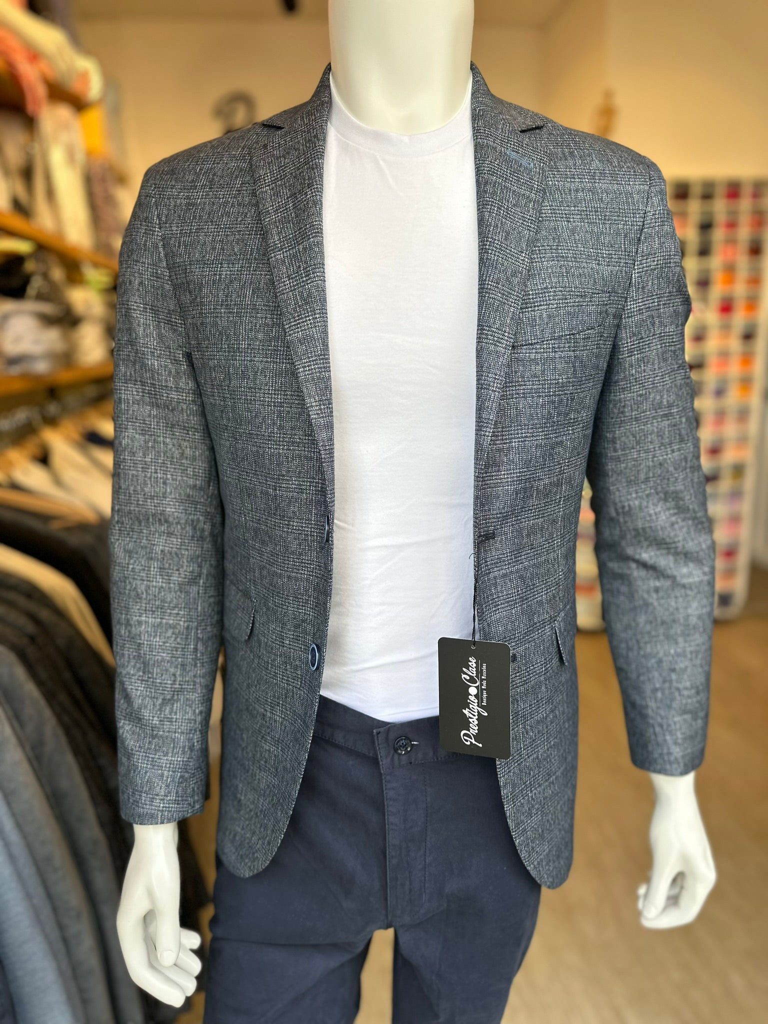 Blazer Lino Gris Semi-Slim