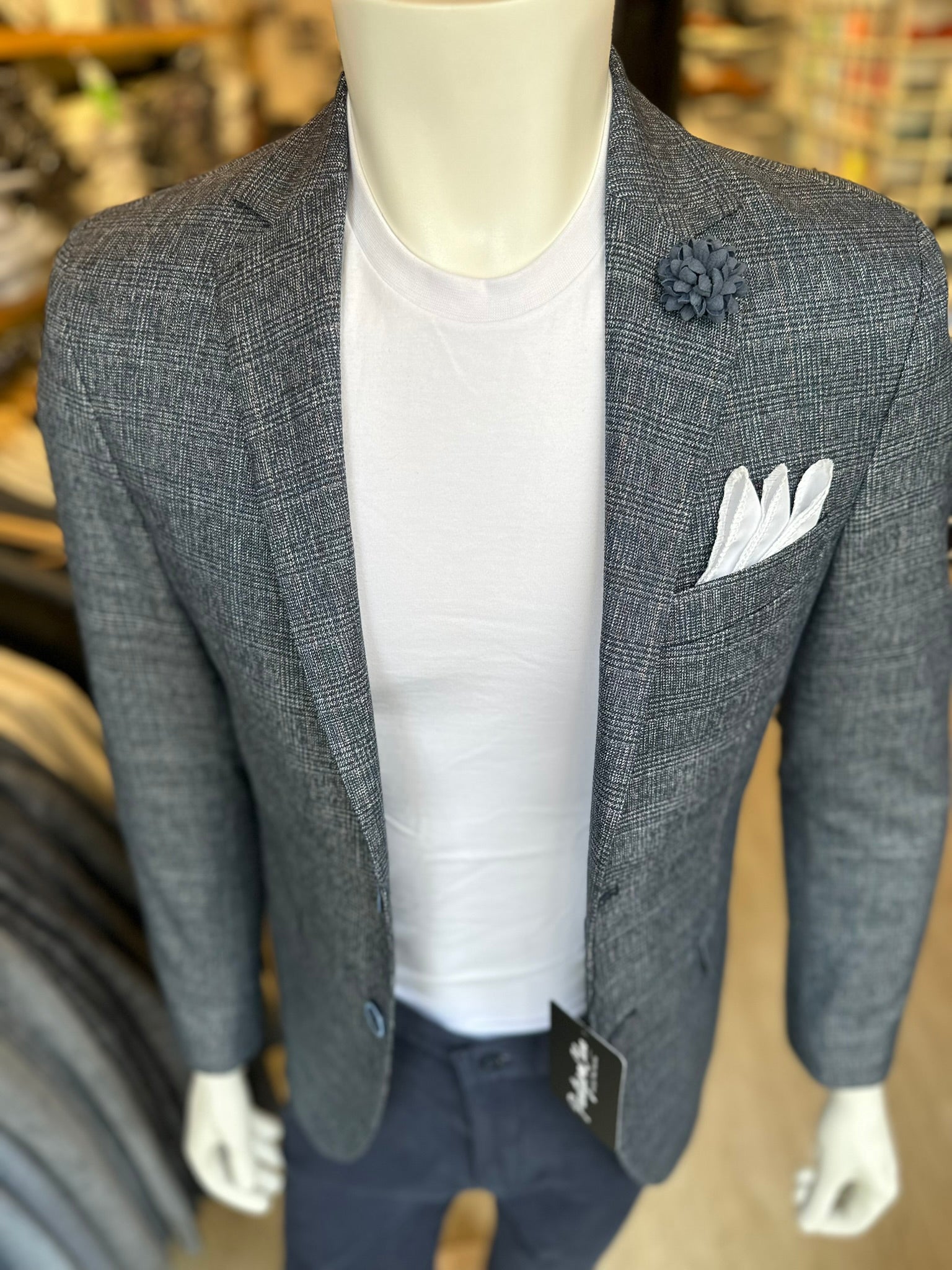 Blazer Lino Gris Semi-Slim