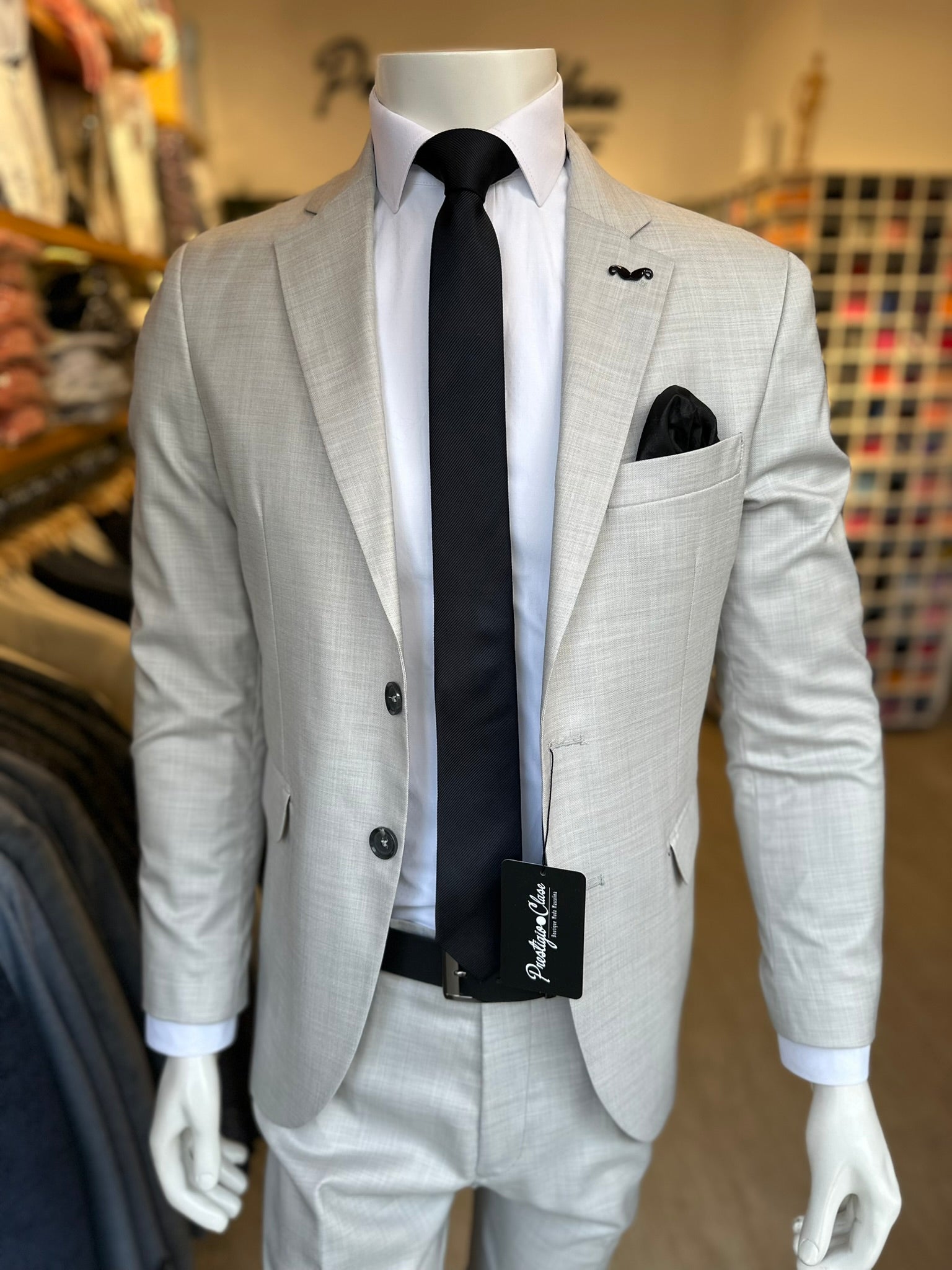 Traje Gris Claro Semi-Slim, Formal Ejecutivo Dos piezas