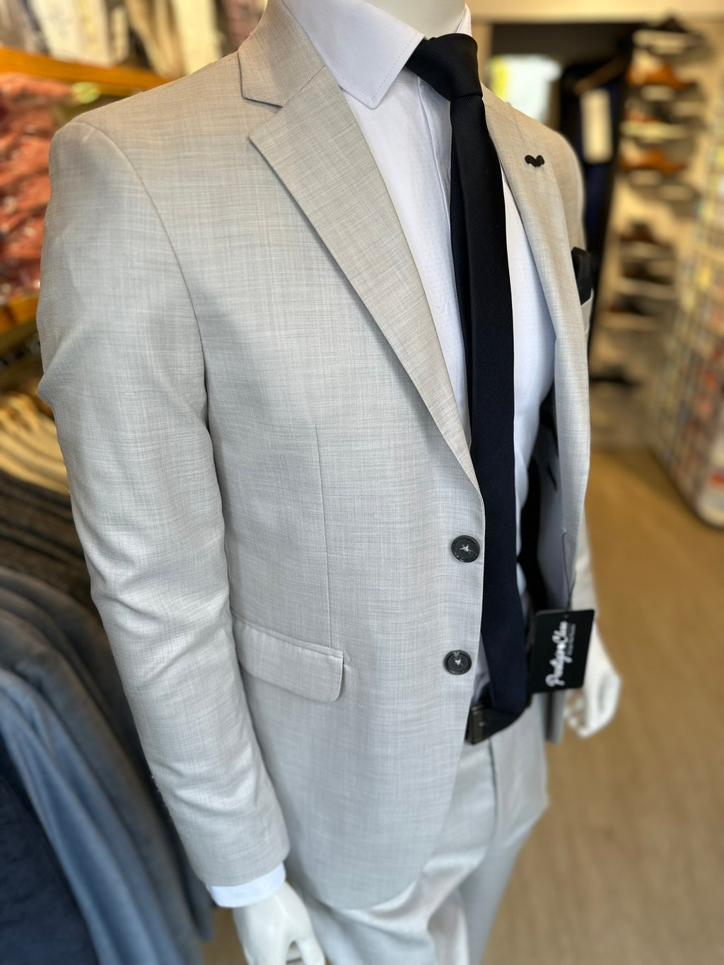 Traje Gris Claro Semi-Slim, Formal Ejecutivo Dos piezas
