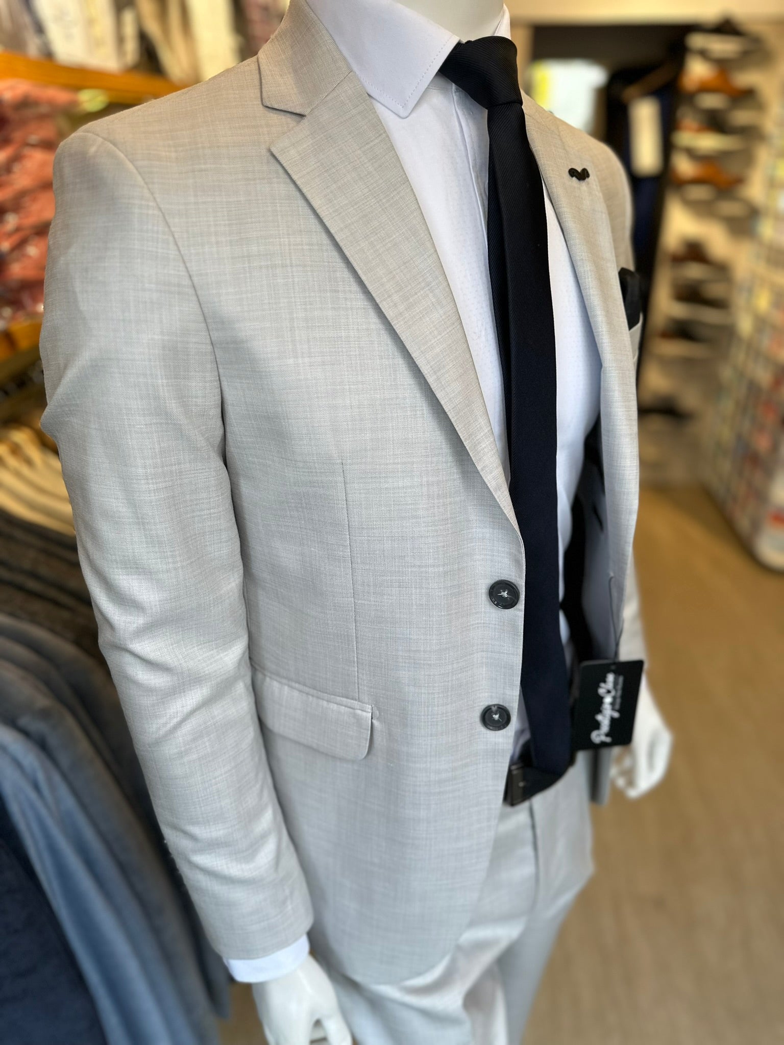 Traje Gris Claro Semi-Slim, Formal Ejecutivo Dos piezas