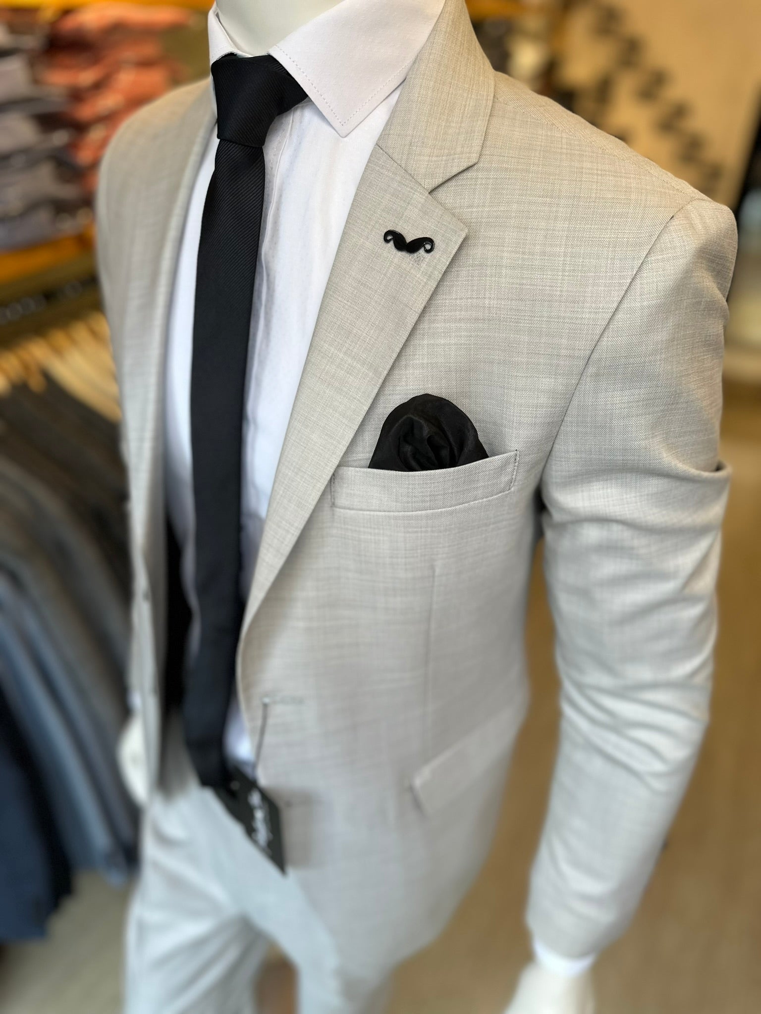 Traje Gris Claro Semi-Slim, Formal Ejecutivo Dos piezas