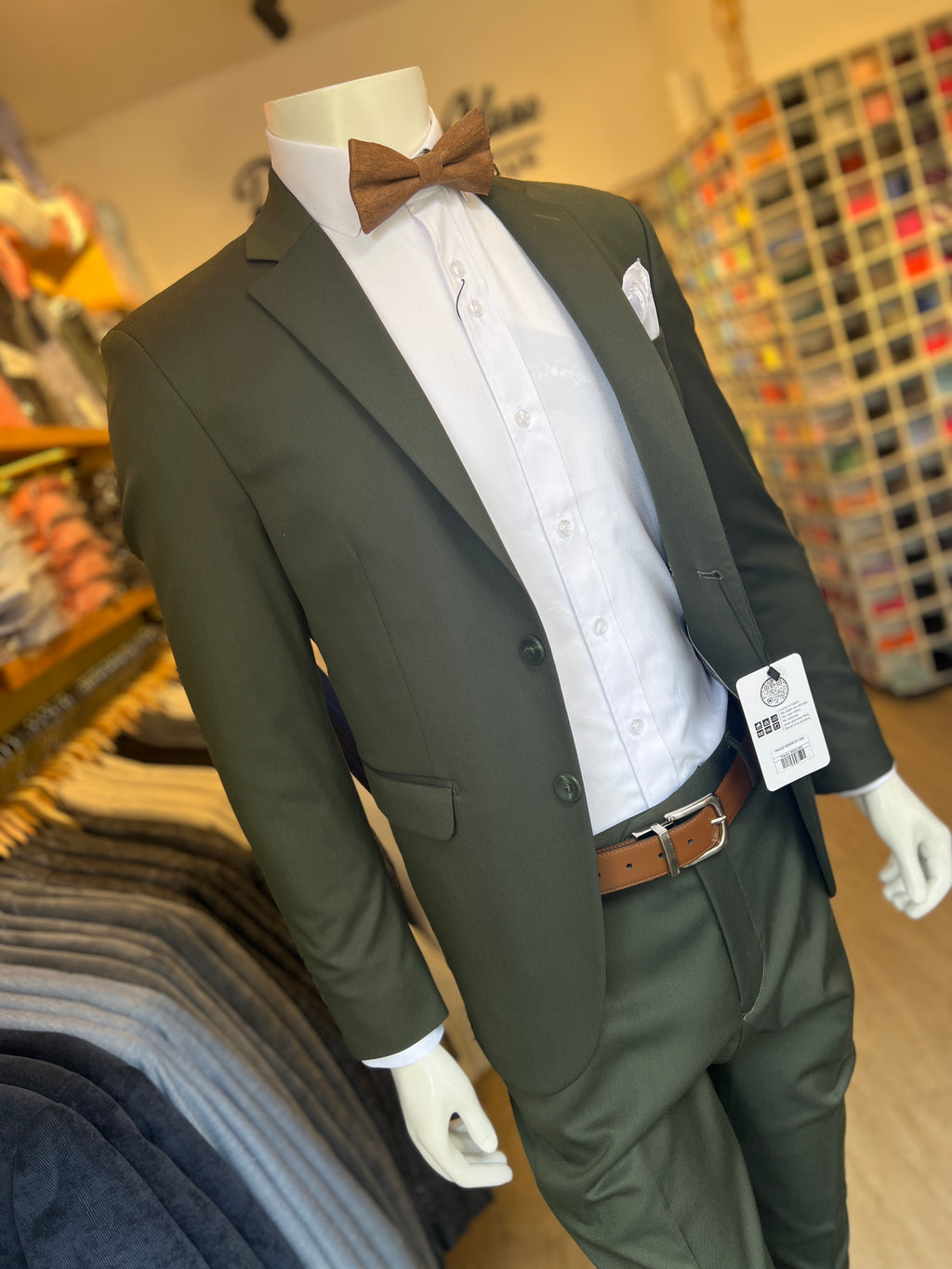 Traje Verde Semi-Slim, Formal Ejecutivo Dos piezas