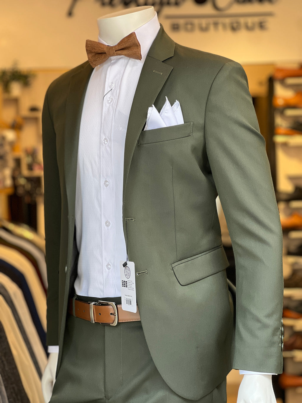 Traje Verde Semi-Slim, Formal Ejecutivo Dos piezas