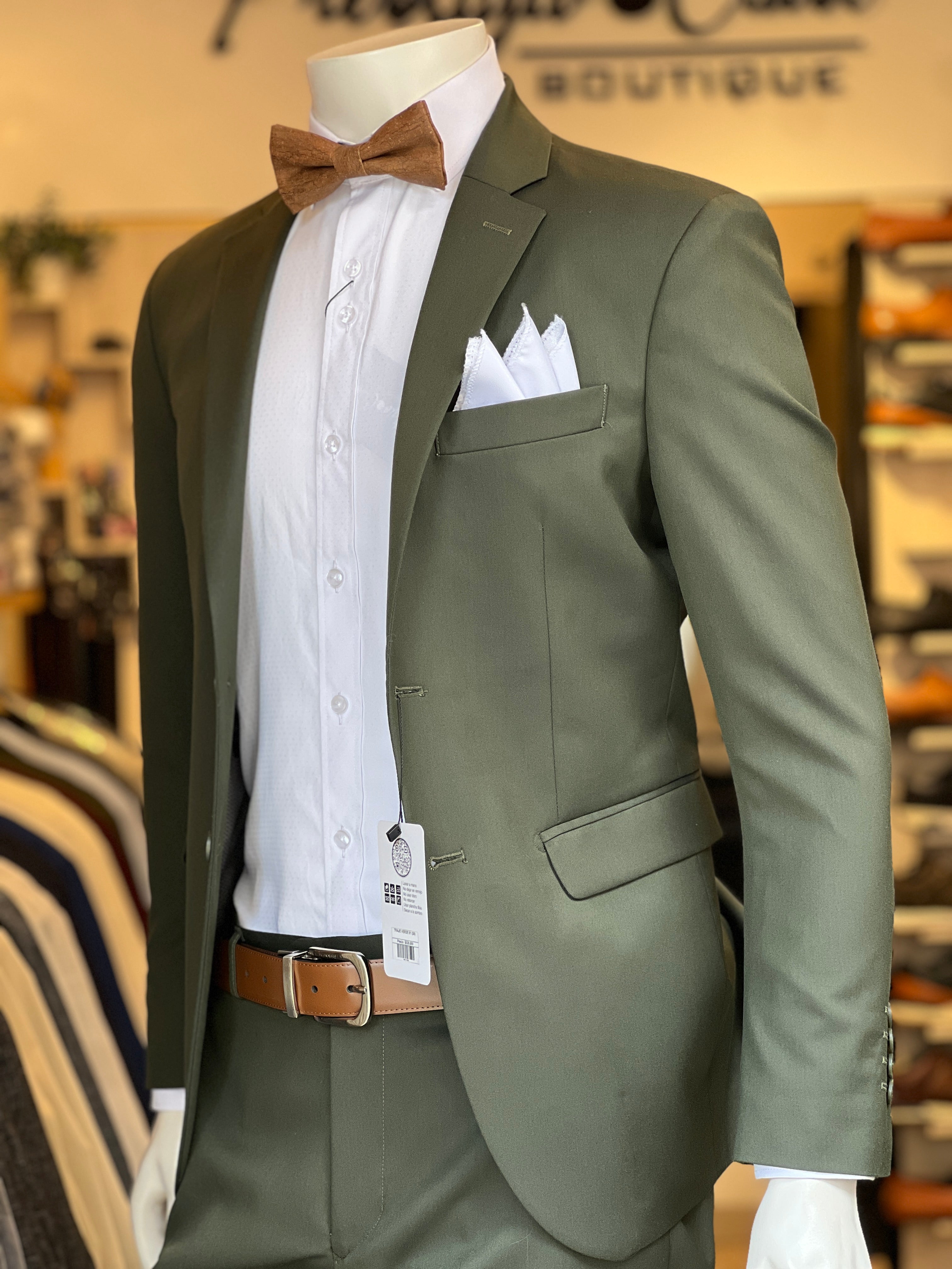 Traje Verde Semi-Slim, Formal Ejecutivo Dos piezas