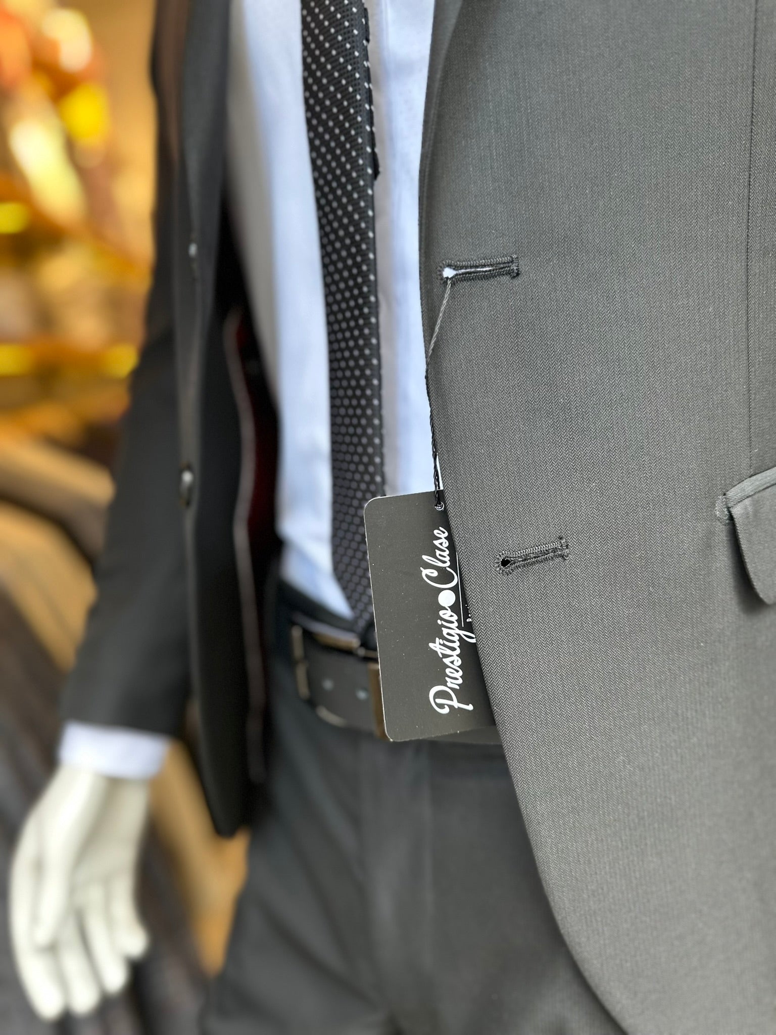 Traje Negro Texturizado Semi-Slim, Formal Ejecutivo Dos piezas