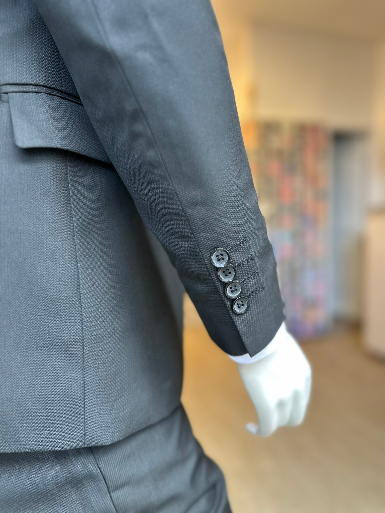 Traje Negro Texturizado Semi-Slim, Formal Ejecutivo Dos piezas