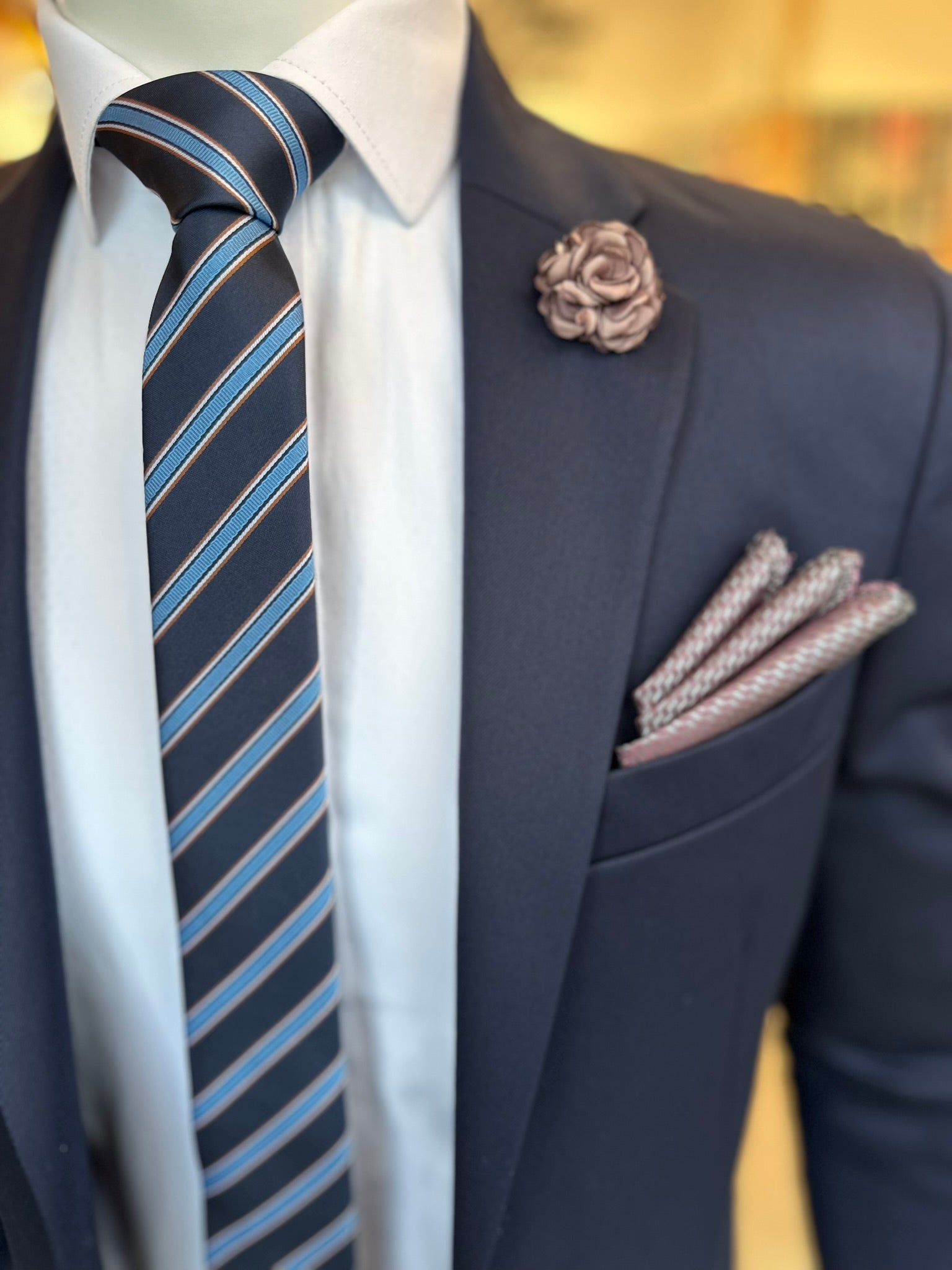 Traje Azul Semi-Slim, Formal Ejecutivo Dos piezas