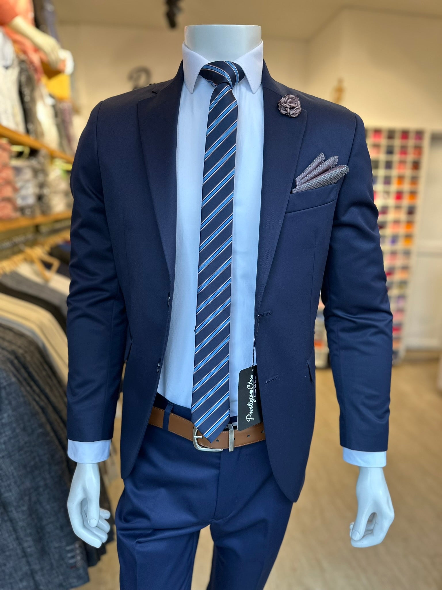 Traje Azul Semi-Slim, Formal Ejecutivo Dos piezas