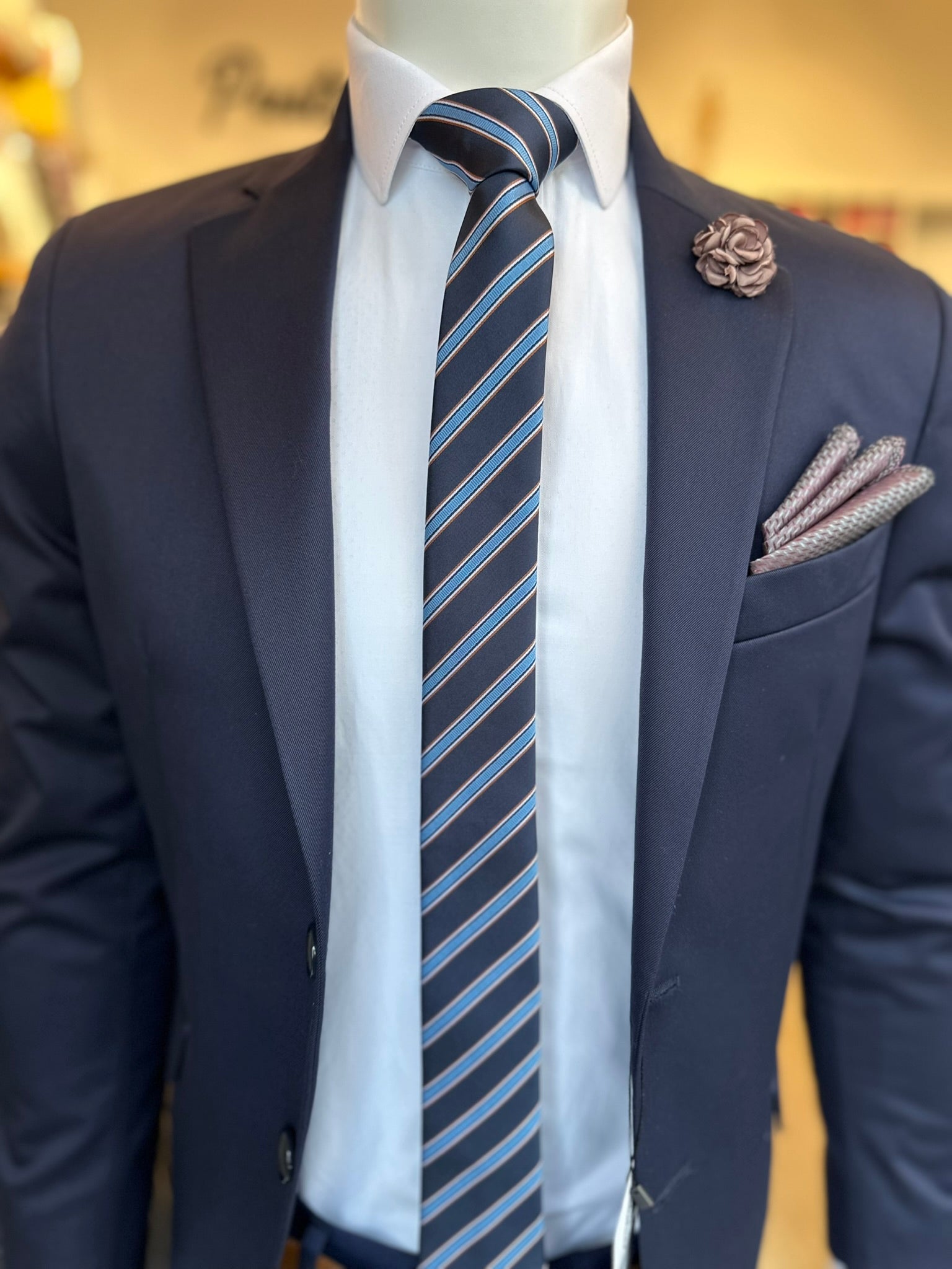 Traje Azul Semi-Slim, Formal Ejecutivo Dos piezas