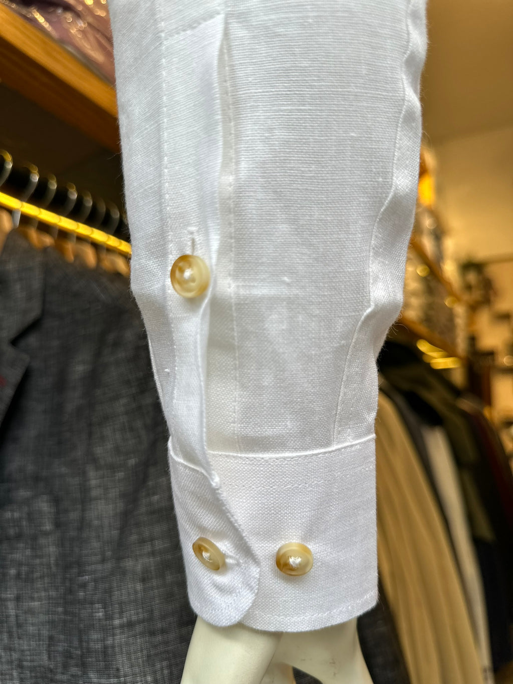 Camisa Lino Blanca Semi-Slim