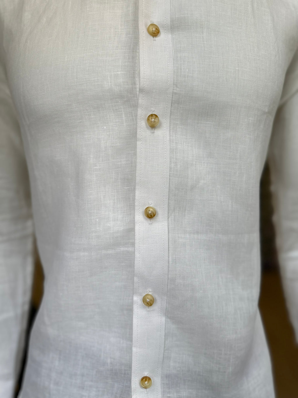 Camisa Lino Blanca Semi-Slim