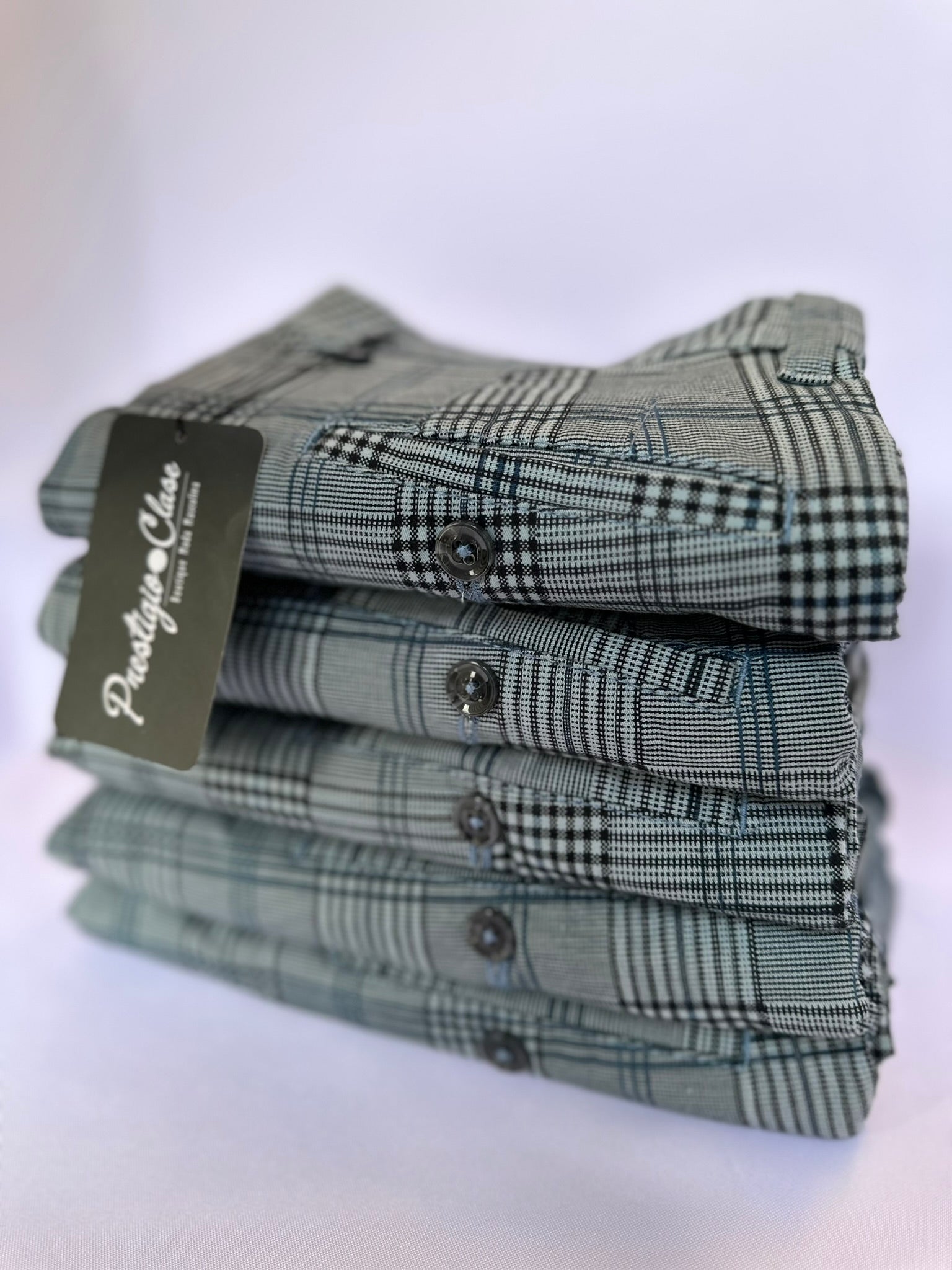 Pantalón Drill Azul a Cuadros