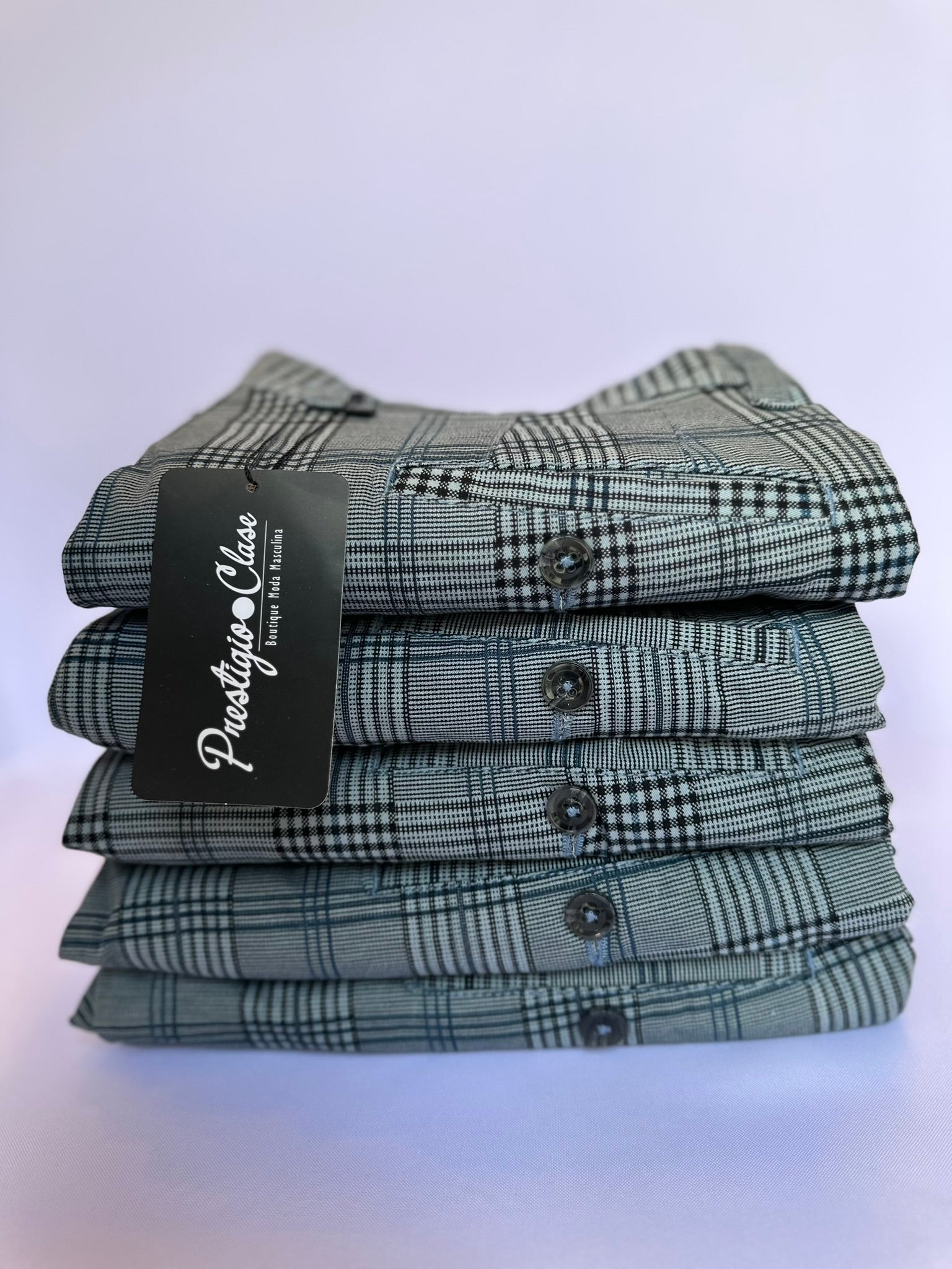 Pantalón Drill Azul a Cuadros