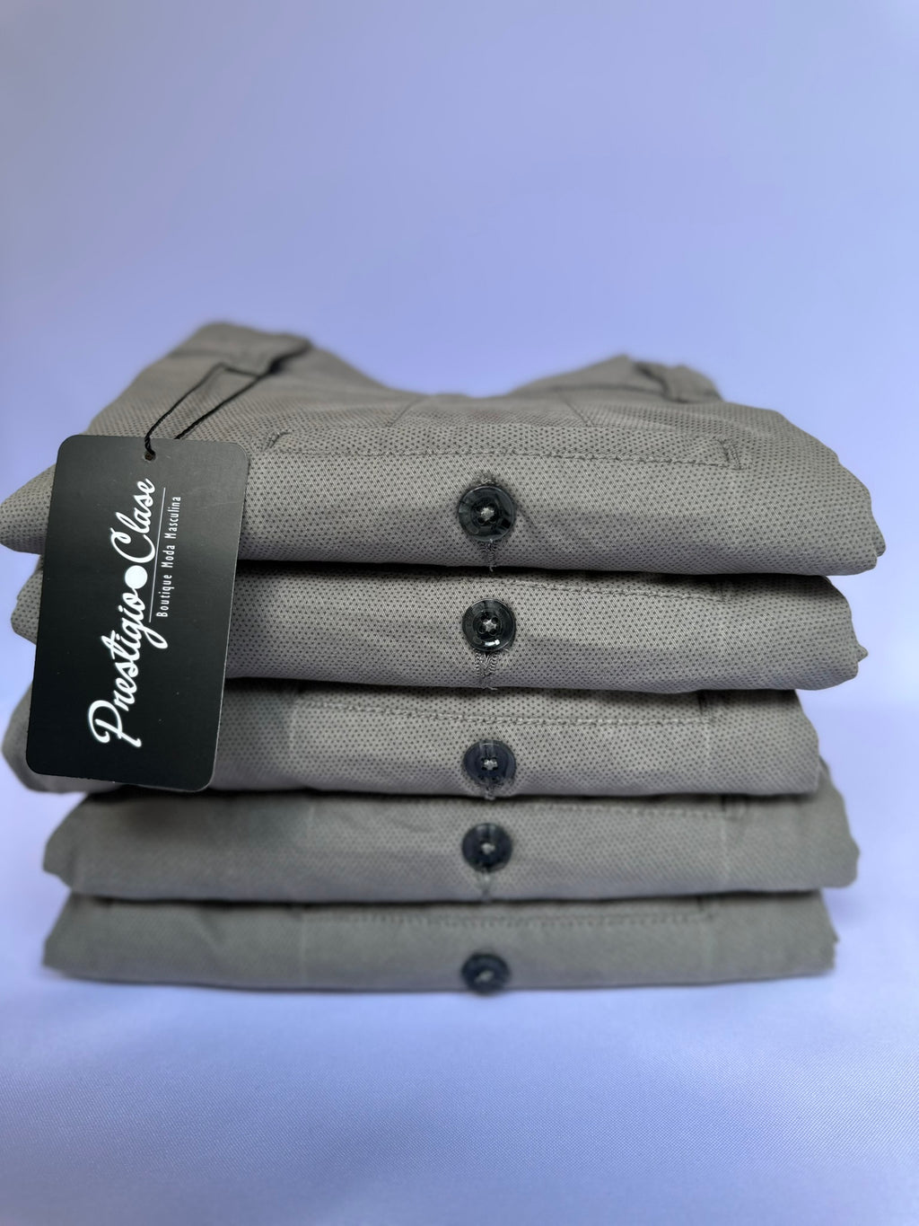 Pantalón Drill Gris Claro Texturizado A Puntos